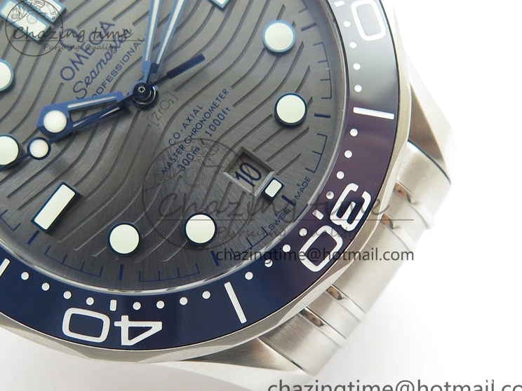 0324 Seamaster Diver 300M ORF 1:1 Best Edition Blue Ceramic Gray Dial on SS Bracelet A HighQuality 7867
